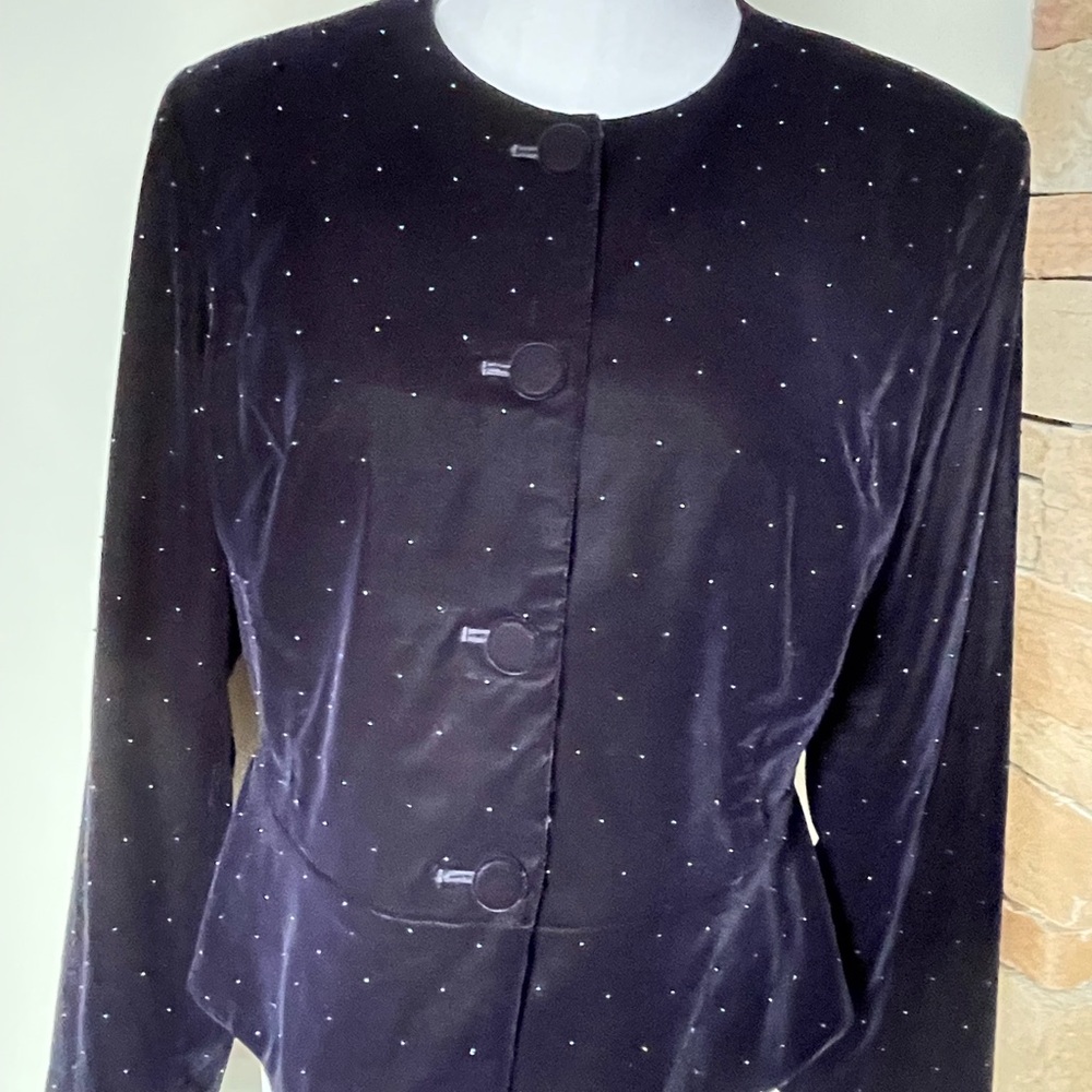 Navy velvet peals beaded jacket